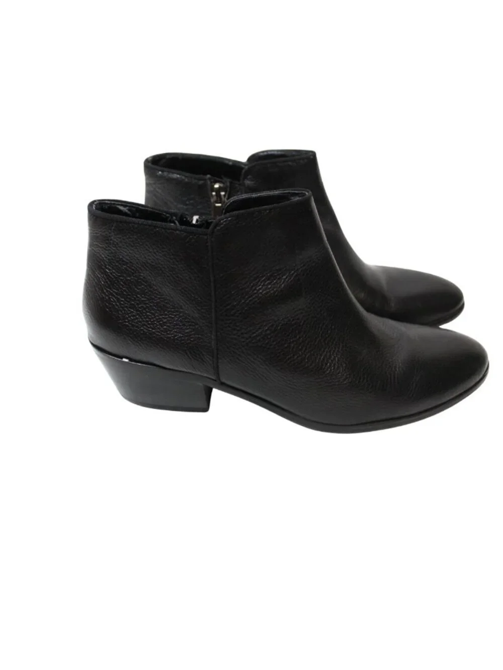 Sam Edelman women's boots size 9 black leather ankle zip almond toe Petty